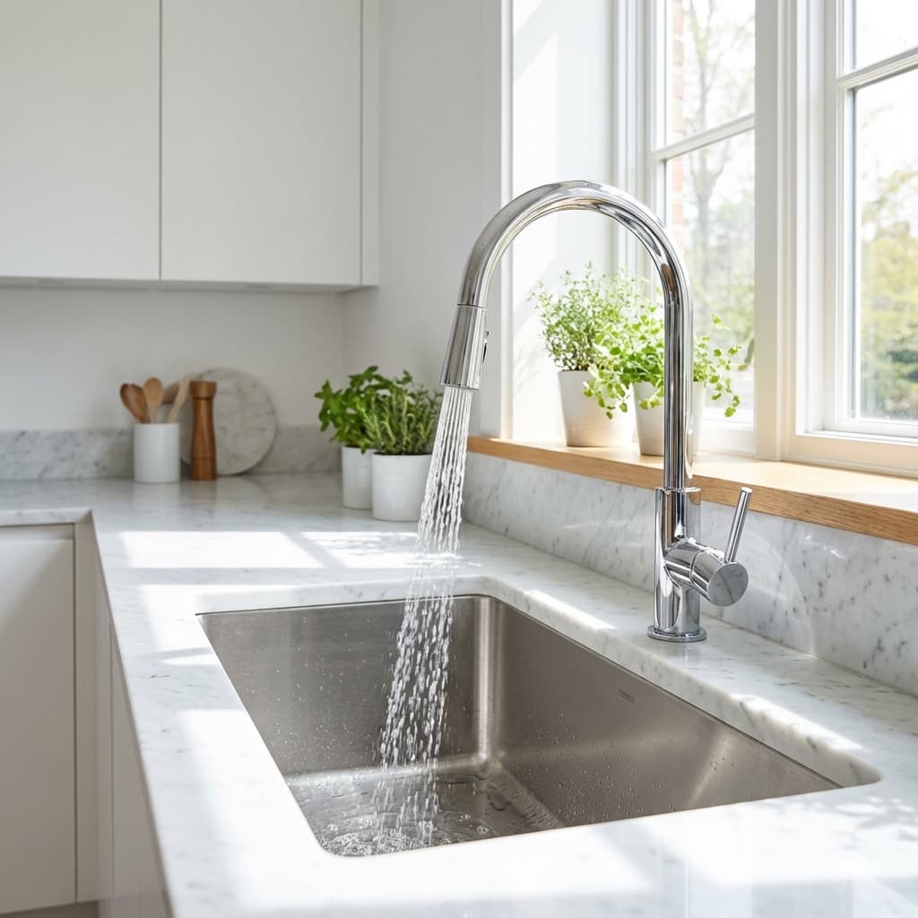 Évier de cuisine moderne et propre